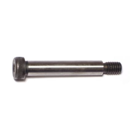 Midwest Fastener Shoulder Screw, 18 (Coarse) Thr Sz, 1/2' Thr Lg, 2 in Shoulder Lg, Steel, 2 PK 71607